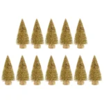 12 Pcs Mini Christmas Tree Sisal Silk Cedar Decoration Small Christmas Tree Gold Silver Blue Green White Mini Tree