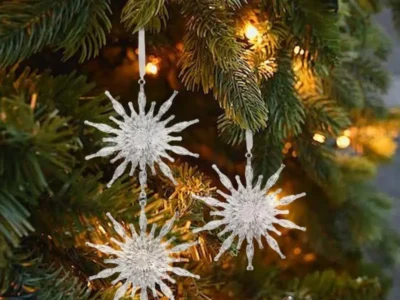 Clear Acrylic Snowflake Ornaments – Ice Pendant Xmas Tree Hanging Decor