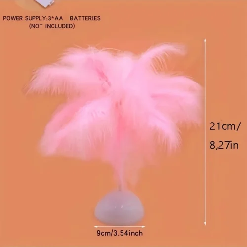 Feather Table Lamp Night Light – Elegant Bedside Lighting for Home Decor