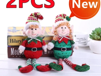 Red & Green Christmas Elf Plush Leg Doll Ornaments – Boys & Girls Toys for New Year, Navidad Home Decor