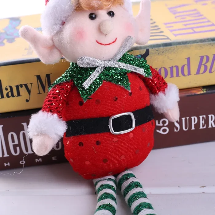 Red & Green Christmas Elf Plush Leg Doll Ornaments – Boys & Girls Toys for New Year, Navidad Home Decor