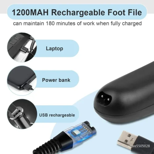 Electric Callus Remover – Professional Rechargeable Foot File with 3 Heads for Cracked Heel & Dead Skin