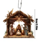 Acrylic Nativity Scene Ornament – Christmas Tree & Car Hanging Decoration