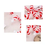 2pcs Red Green White Plush Candy Cane – Lifelike Artificial Branches for DIY Christmas Decor