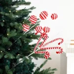 Plush Christmas Candy Cane Ornaments – Lifelike Handmade Branches for DIY Xmas Tree & Garland Decor