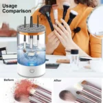 Electric Makeup Brush Cleaner – 3-in-1 Automatic Portable Cleanser with Pad