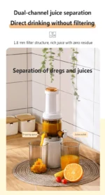 Detachable Washable Juicer – Reversible Slow Speed, Original Juice Separation, Automatic Milkshake Mixer