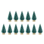 12 Pcs Mini Christmas Tree Sisal Silk Cedar Decoration Small Christmas Tree Gold Silver Blue Green White Mini Tree