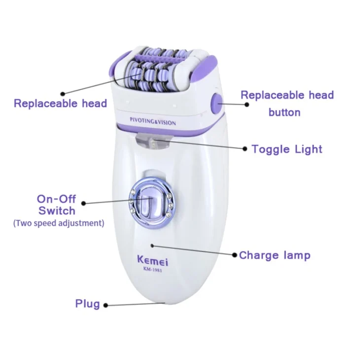 KM-1981 Women's Epilator – Electric Female Face Hair Removal