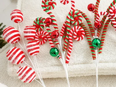 Handmade Plush Candy Cane Ornaments – DIY Xmas Tree & Garland Decor