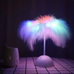 Feather Table Lamp Night Light – Elegant Bedside Lighting for Home Decor