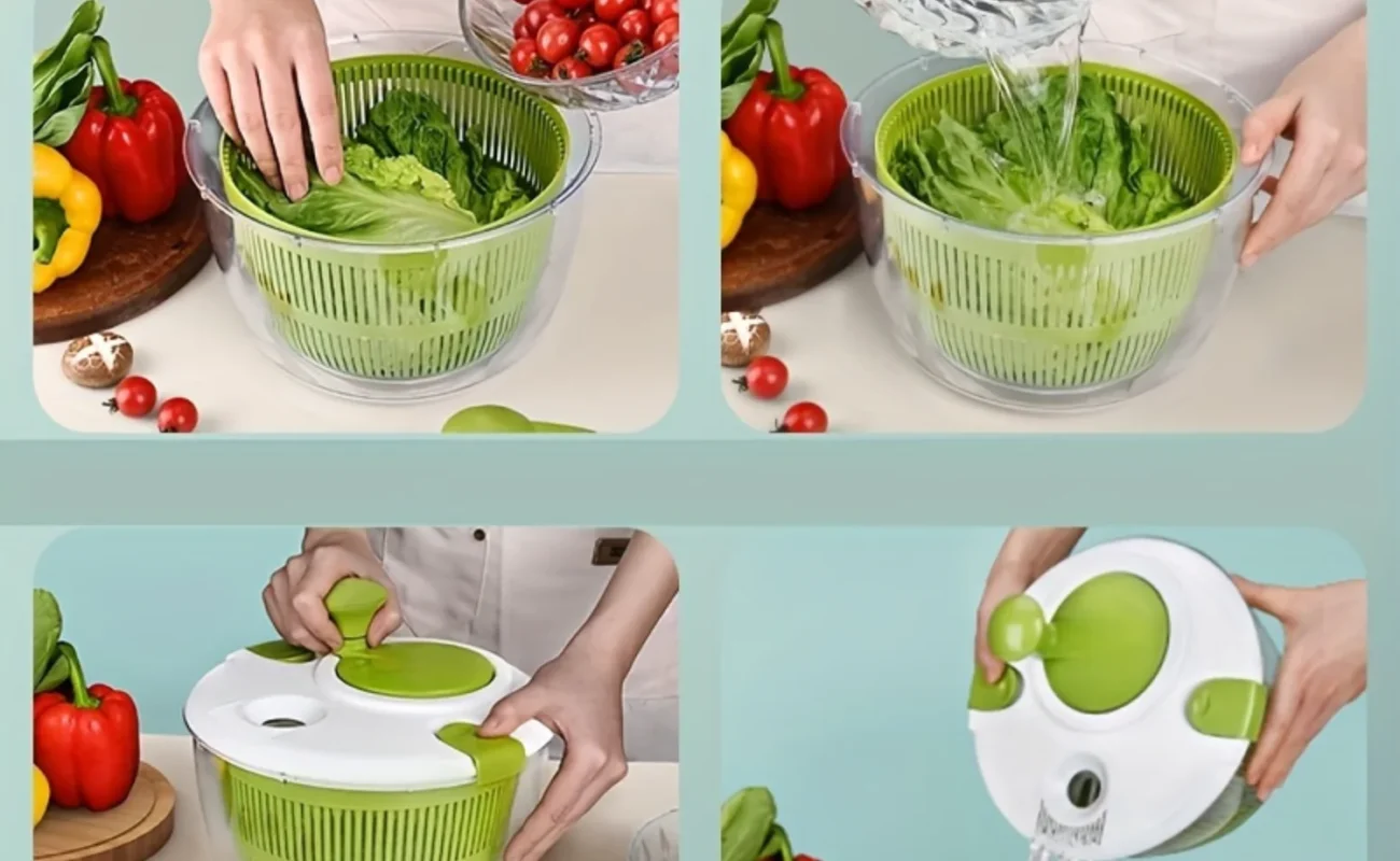 Vegetable Dryer & Salad Spinner – Durable Plastic Kitchen Gadget for Fresh Produce