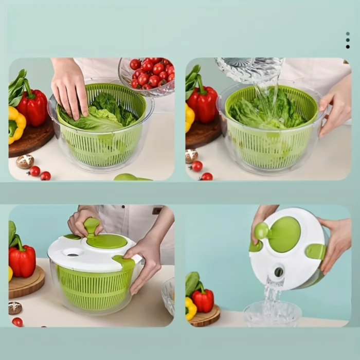 Vegetable Dryer & Salad Spinner – Durable Plastic Kitchen Gadget for Fresh Produce