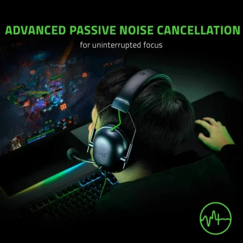 Dynamic Razer BlackShark V2 X Wired Esports Headset, Advanced Noise Cancellation for Immersive Gaming
