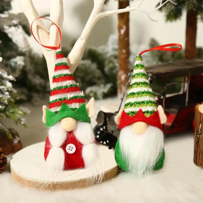 Christmas Gnomes Plush Santa Couple – Gonk Dwarf Elf Tree Ornaments, Kid Toy & Lover Gift