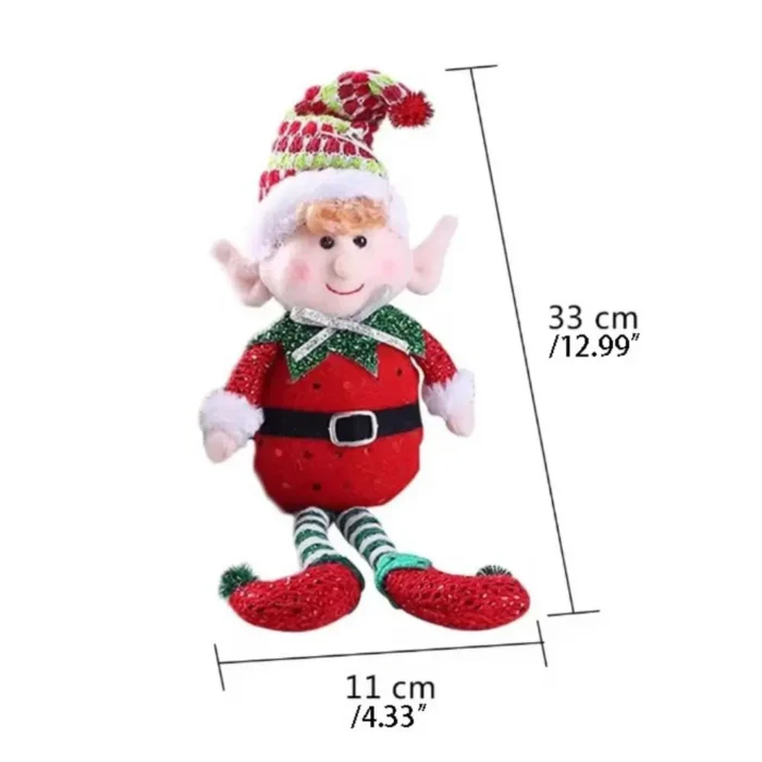 Red & Green Christmas Elf Plush Leg Doll Ornaments – Boys & Girls Toys for New Year, Navidad Home Decor