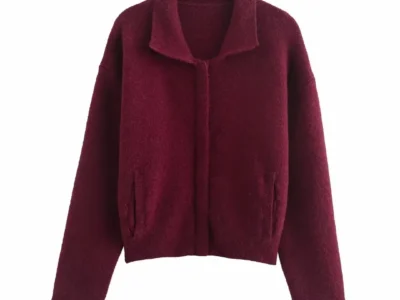 Basic Knitted Cardigans for Women – Zipper Long Sleeve Chic Sweater Coat