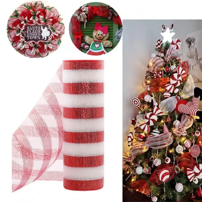 10 Yard Roll Christmas Netting – Holiday Decoration for Tree Decor, DIY Wreaths & Gift Wrapping