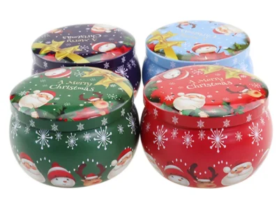 Portable Christmas Scented Soy Candle – Travel-Friendly Aromatherapy Candle Tin, Holiday Gift Box