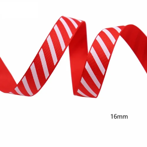 10 Yards Diagonal Striped Thread Ribbon – Carnival Gift Box Ribbon for Christmas & Holiday Decor