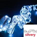 1-10m LED Fairy Ribbon Lights – Christmas Tree Ornaments & Bow String Lights for Navidad & New Year Decor