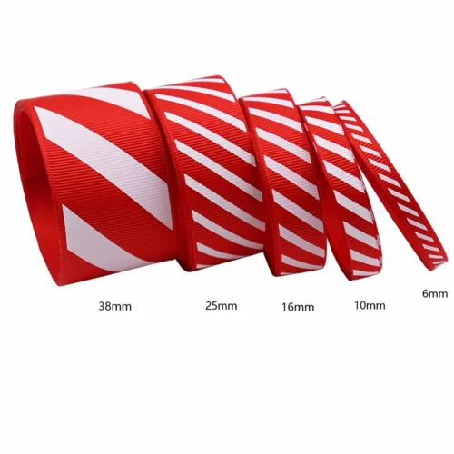 10 Yards Diagonal Striped Thread Ribbon – Carnival Gift Box Ribbon for Christmas & Holiday Decor