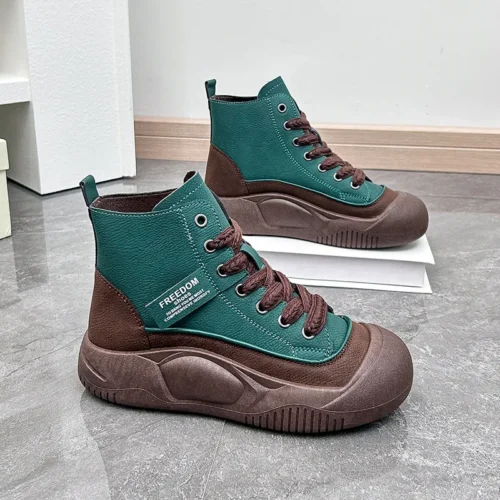 Women's Casual Fashion Sneakers – Round Toe, Flat, Comfortable Autumn Boots