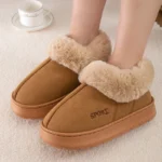 Women’s Thick Plush Snow Boots – Faux Fur Wrap Heel, Cotton-Padded, Anti-Slip Winter Casual Shoes