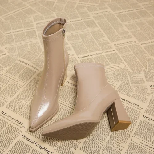 Modern Women's Ankle Boots – Sexy PU Pointed Toe Boots