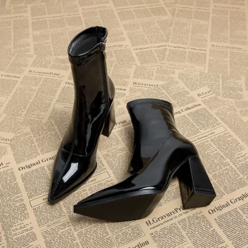 Modern Women's Ankle Boots – Sexy PU Pointed Toe Boots