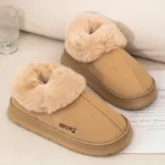 Women’s Thick Plush Snow Boots – Faux Fur Wrap Heel, Cotton-Padded, Anti-Slip Winter Casual Shoes