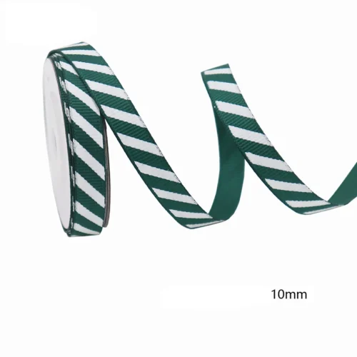 10 Yards Diagonal Striped Thread Ribbon – Carnival Gift Box Ribbon for Christmas & Holiday Decor