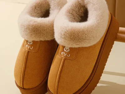 Women’s Winter Indoor Slippers – Thick Sole, Non-Slip Fashion Home Cotton Shoes, Flat Boots Style