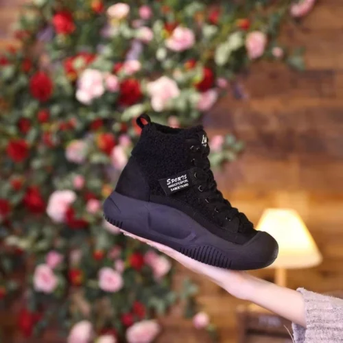 Women's Cute Big Head Retro Boots – Mid-Top, Breathable, Casual Fashion