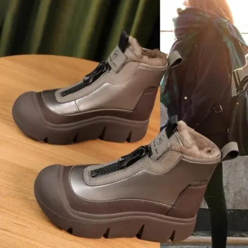 Women's Winter Platform Snow Boots – Plush, Height Increasing, Cold-Proof Warm Sneakers