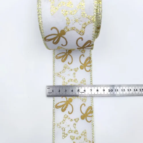 10 Yards Red Green Star Snowflake Colorful Ribbon Elk Holiday Decorative Ribbon Christmas New Years Home Decoration Bow