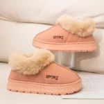 Women’s Thick Plush Snow Boots – Faux Fur Wrap Heel, Cotton-Padded, Anti-Slip Winter Casual Shoes