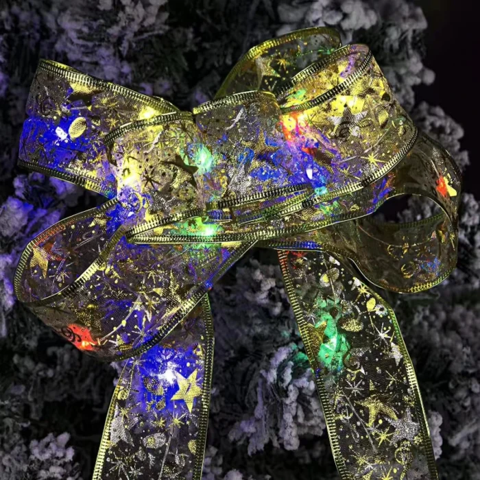 LED Ribbon Lights for Christmas – DIY Lace Bows & Tree Ornaments