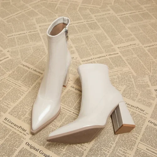 Modern Women's Ankle Boots – Sexy PU Pointed Toe Boots