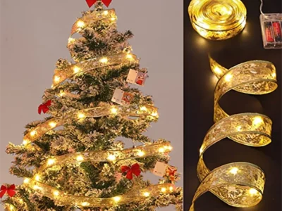 LED Ribbon Lights for Christmas – DIY Lace Bows & Tree Ornaments
