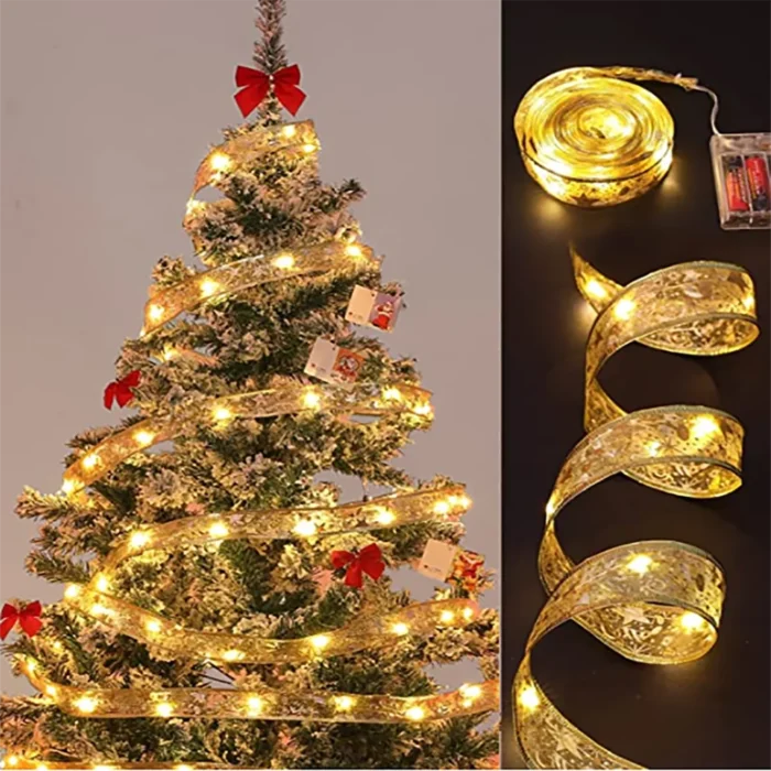 LED Ribbon Lights for Christmas – DIY Lace Bows & Tree Ornaments