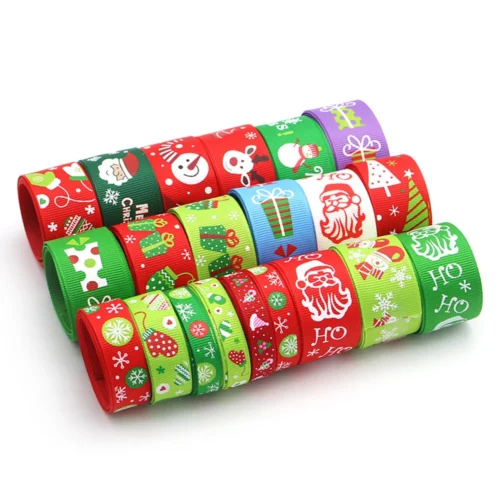 12 Yards Printed Grosgrain Christmas Ribbon – DIY Gift Wrapping, Hair Bows, Party & Wedding Decor