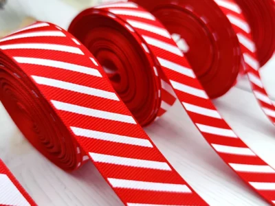 10 Yards Diagonal Striped Thread Ribbon – Carnival Gift Box Ribbon for Christmas & Holiday Decor