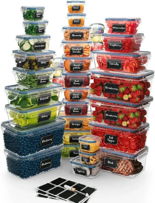 Ultimate Large Capacity Freezer Containers – 72-Piece Airtight Set
