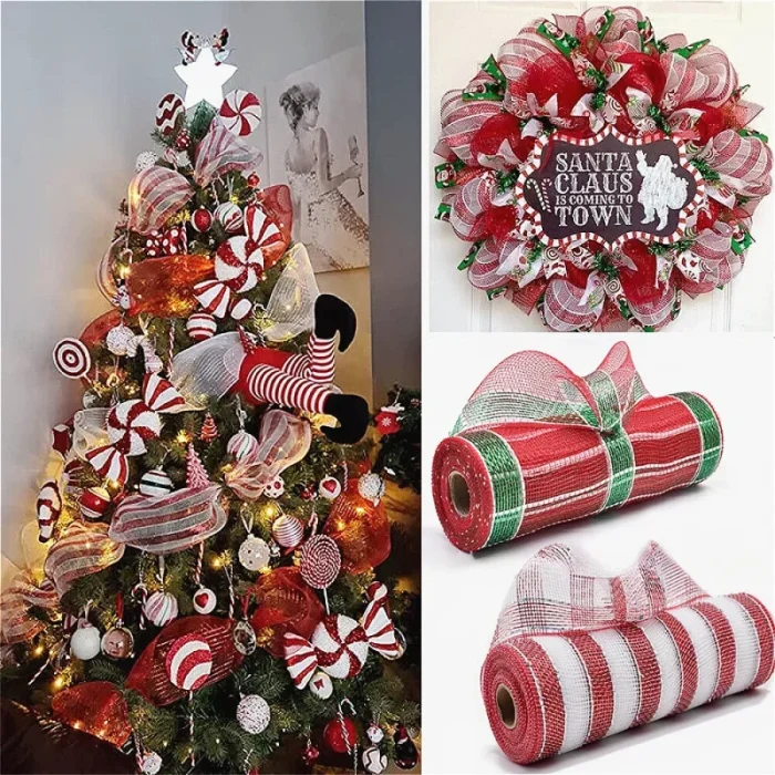 10 Yard Roll Christmas Netting – Holiday Decoration for Tree Decor, DIY Wreaths & Gift Wrapping