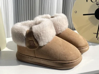 Men’s Snow Boots – Waterproof Short Boots with Soft Sole, Anti-Slip Cotton Fleece-Lined Winter Shoes