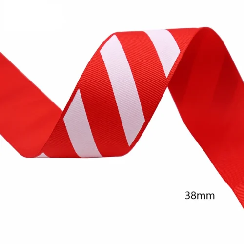 10 Yards Diagonal Striped Thread Ribbon – Carnival Gift Box Ribbon for Christmas & Holiday Decor