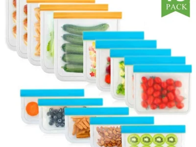 Reusable Silicone Food Storage – Eco-Friendly Freezer Bags | Fruit Vegetable Bag Fresh-keeping Bag Sealed | Freezer Bag Leakproof Food Ziplock Bag