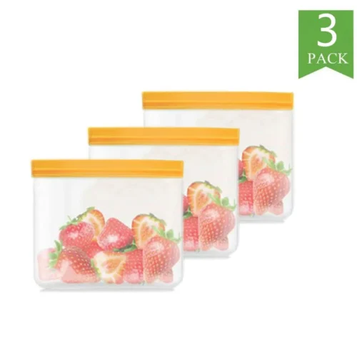 Reusable Silicone Food Storage – Eco-Friendly Freezer Bags | Fruit Vegetable Bag Fresh-keeping Bag Sealed | Freezer Bag Leakproof Food Ziplock Bag