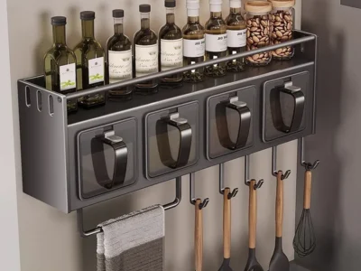 Storage Organizer | Metal Kitchen Shelves & Spice Racks |Stainless Steel Kitchen Organizer